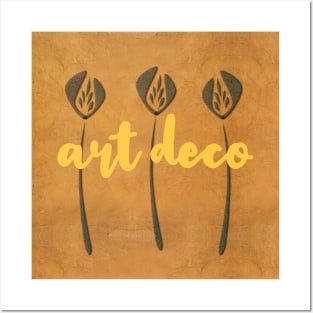 Abstract Floral Art Deco Rustic Posters and Art